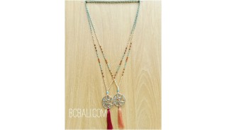 2color necklaces bronze silver beads rudraksha bead